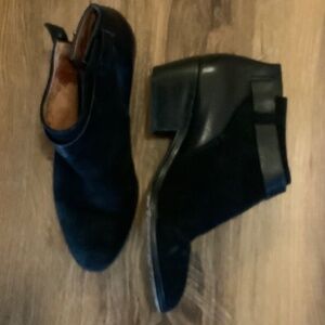 Black leather ankle boots